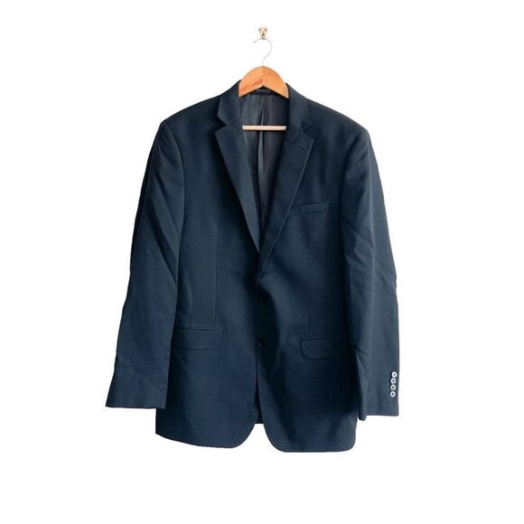 Calvin Klein Mens Suit Blazer Wool Jacket Work to Wear Black Size 44L - Picture 1 of 10